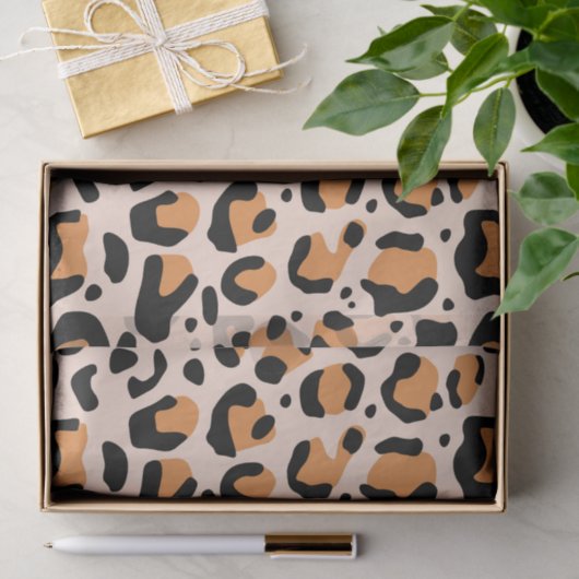 Black Orange Funky Leopard Print Decoupage Tissuepapier (Geschenk)