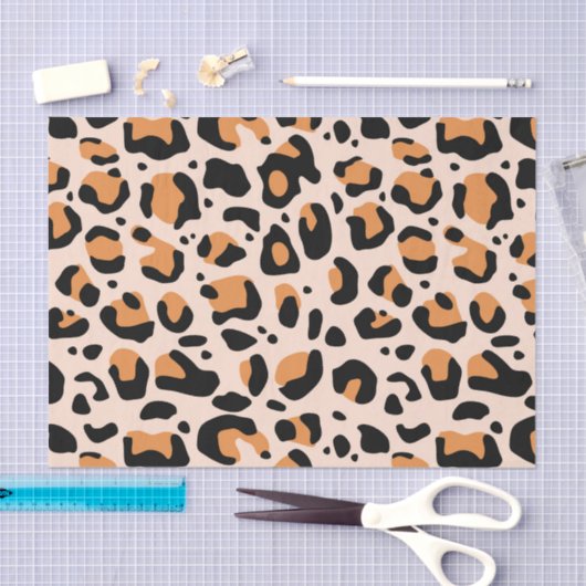 Black Orange Funky Leopard Print Decoupage Tissuepapier (Craft)