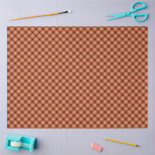 Black & Orange Gingham Tissue Paper Tissuepapier (Craft)