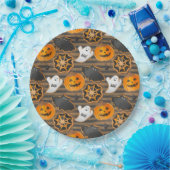 BLACK ORANGE HALLOWEEN PUMPKINS GHOSTS BATS PAPIEREN BORDJE (Feest)