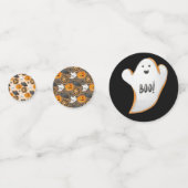 BLACK ORANGE HAPPY HALLOWEEN PUMPKINS BATS CONFETTI (Voorkanten)