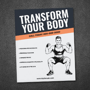 Black & Orange - Persoonlijke Trainer Flyer