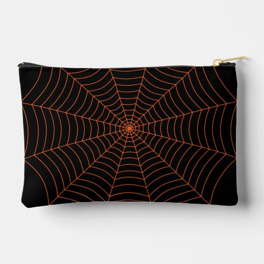 Black orange spider web Halloween pattern Etui (Achterkant)