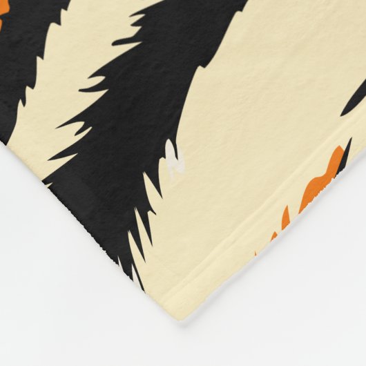 Black Orange Tiger Stripes Pattern Monogram Fleece Deken (Hoek)