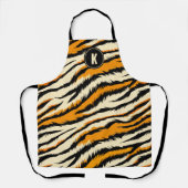 Black Orange Tiger Stripes Pattern Monogram Schort (Voorkant)