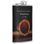 Black Oranje Basketbal thema feestweekend Heupfles (Rechts)