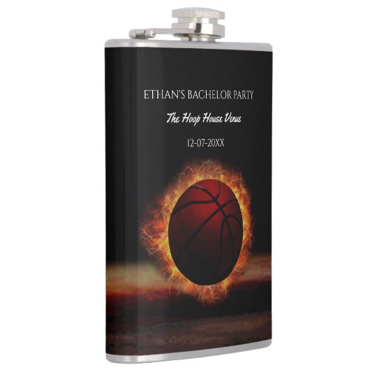 Black Oranje Basketbal thema feestweekend Heupfles (Rechts)