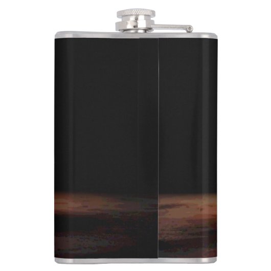 Black Oranje Basketbal thema feestweekend Heupfles (Achterkant)