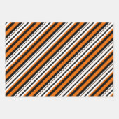 Black Oranje Cute Boo Spider Stripes Halloween Inpakpapier Vel (Voorkant 2)