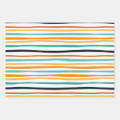 Black Oranje Cute Pumpkin Stripes Halloween Inpakpapier Vel (Voorkant 3)