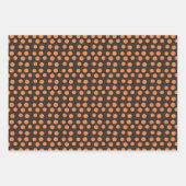 Black Oranje Cute Pumpkin Stripes Halloween Inpakpapier Vel (Voorkant 2)