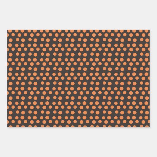 Black Oranje Cute Pumpkin Stripes Halloween Inpakpapier Vel (Voorkant 2)