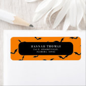 Black & Oranje Flying Bats Return Address Label (Insitu)