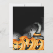 Black Oranje Fun Halloween Pumpkin Carving Party Kaart (Achterkant)