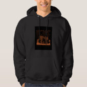 Black Oranje Futuristic Peace Hoodie Sweatshirt (Voorkant)