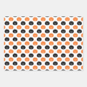 Black Oranje Ghost Pumpkin Stippen Halloween Inpakpapier Vel (Voorkant)