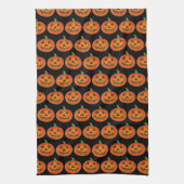 Black Oranje Halloween Jack o Lantern Pumpkin Theedoek (Verticaal)