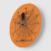 Black & Oranje Halloween Spider Web Wall klok (Hoek)