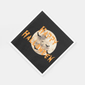 Black Oranje Happy Halloween Moon Bats Servet (Hoek)