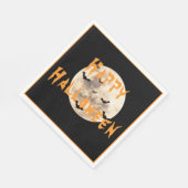 Black Oranje Happy Halloween Moon Bats Servet (Hoek)
