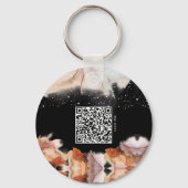Black Oranje Ink Logo & QR Code Company Sleutelhan Sleutelhanger (Achterkant)