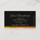 Black Oranje Marble Pattern Shadow Font Initialen Visitekaartje (Achterkant)
