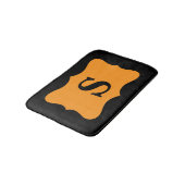 Black Oranje Monogram Initiaal Home Decorative Badmat (Gekanteld)