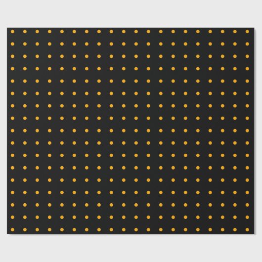 Black Oranje Polka Dot Pattern Halloween Cadeaupapier (Vlak)