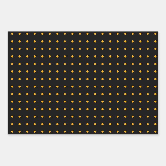Black Oranje Polka Dot Pattern Halloween Inpakpapier Vel (Voorkant 3)
