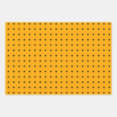 Black Oranje Polka Dot Pattern Halloween Inpakpapier Vel (Voorkant 2)