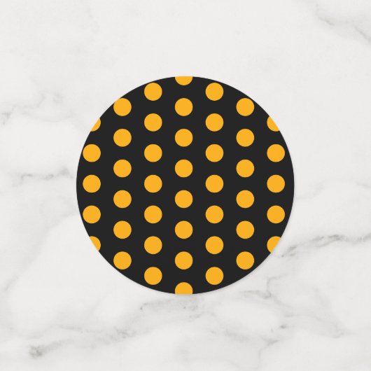 Black Oranje Polka Dot Pattern Halloween Party Confetti (Kleine voorkant)