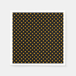 Black Oranje Polka Dot Pattern Halloween Servet
