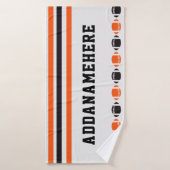 Black Oranje Stripes Football Sports Custom Towel Badhanddoek (Badhanddoek)