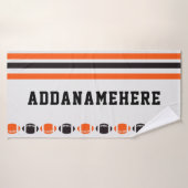 Black Oranje Stripes Football Sports Custom Towel Badhanddoek (Badhanddoek)