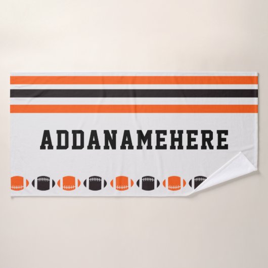Black Oranje Stripes Football Sports Custom Towel Badhanddoek (Badhanddoek)
