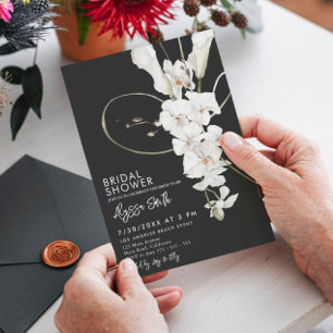 Black Orchid Elegant Luxury Modern Vrijgezellenfee Kaart