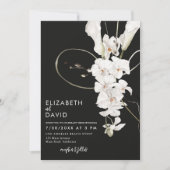 Black Orchid Elegant Luxury Modern Wedding Kaart (Voorkant)