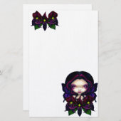 "Black Orchid Fairy" bankierwerk Briefpapier (Voorkant / Achterkant)