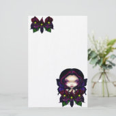 "Black Orchid Fairy" bankierwerk Briefpapier (Staand voorkant)