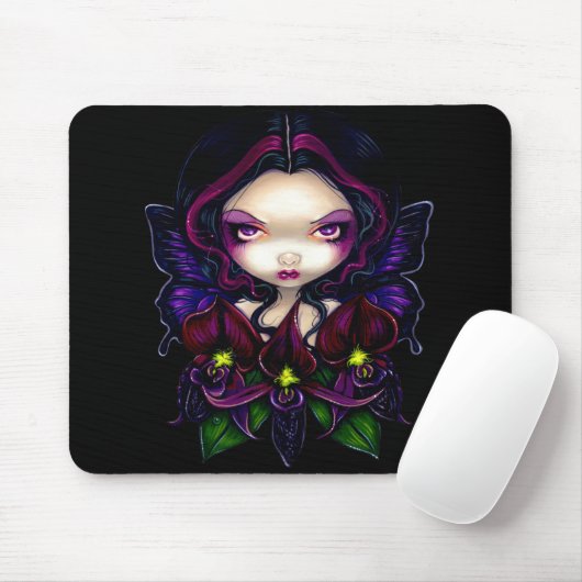 "Black Orchid Fairy" Mousepad Muismat (Met muis)