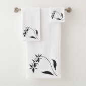 Black Orchid Flower Art Bad Handdoek (Insitu)