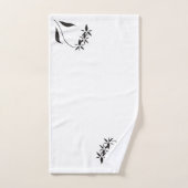 Black Orchid Flower Art Bad Handdoek (Handdoek)