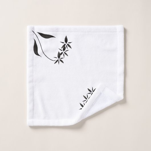 Black Orchid Flower Art Bad Handdoek (Wasdoekje)