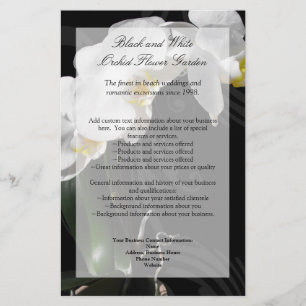 Black Orchid Flyer, Wedding Program, Menu of Ander