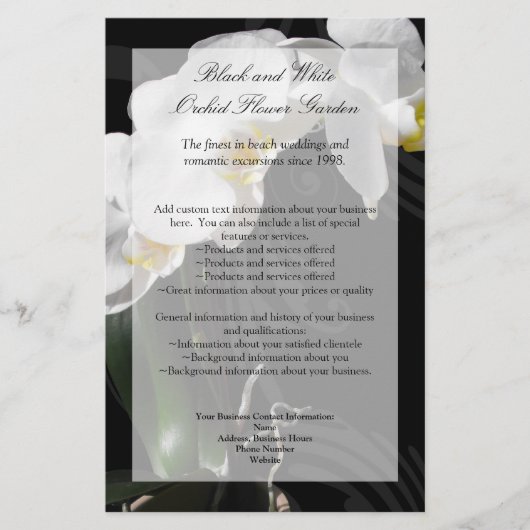 Black Orchid Flyer, Wedding Program, Menu of Ander (Voorkant)