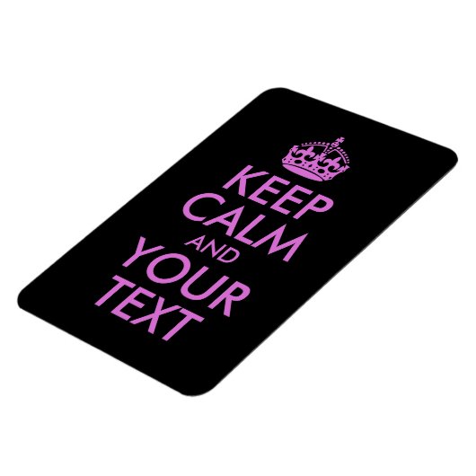 Black Orchid Keep Calm en Jouw tekst Magneet (Linkerzijde)