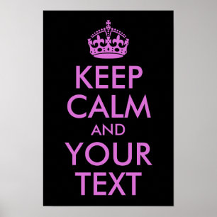 Black Orchid Keep Calm en Jouw tekst Poster