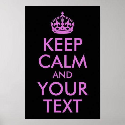 Black Orchid Keep Calm en Jouw tekst Poster (Voorkant)