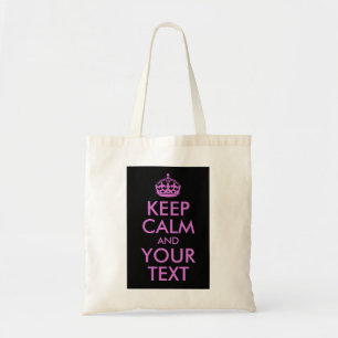 Black Orchid Keep Calm en Jouw tekst Tote Bag
