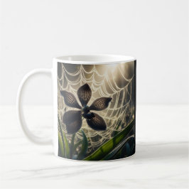 Black Orchid Spiderweb Floral Koffiemok